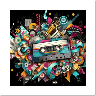 Music tape colorful design Posters and Art